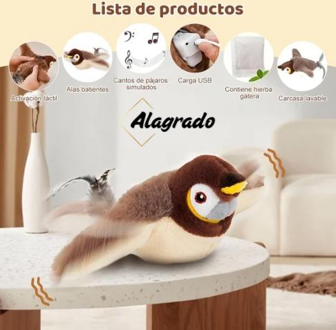 Gorrión Interactivo con Alas y Sonidos Realistas