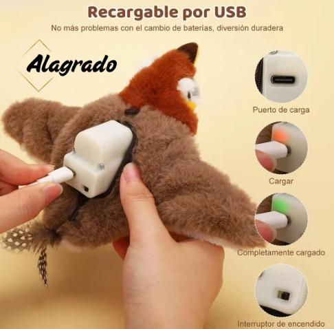Gorrión Interactivo con Alas y Sonidos Realistas