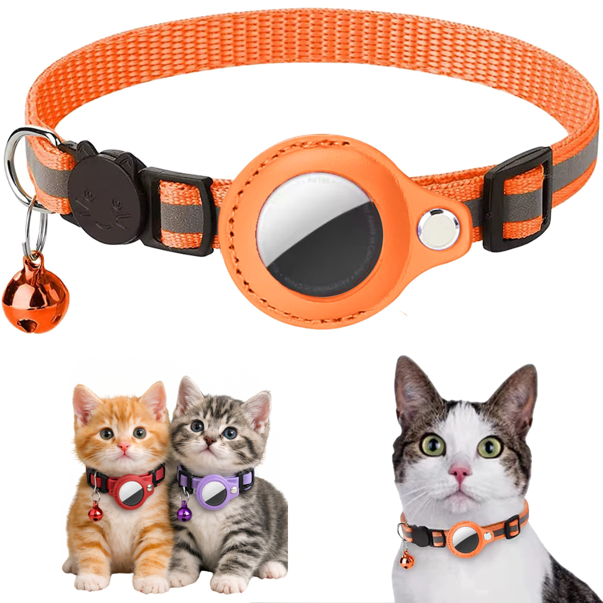 🐾Collar Reflectante con Funda para AirTag🐾