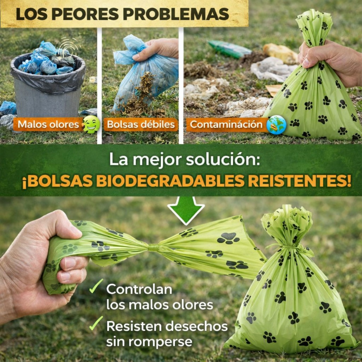 Bolsa Biodegradable Resistente Para Excremento de Mascota x60 Unidades