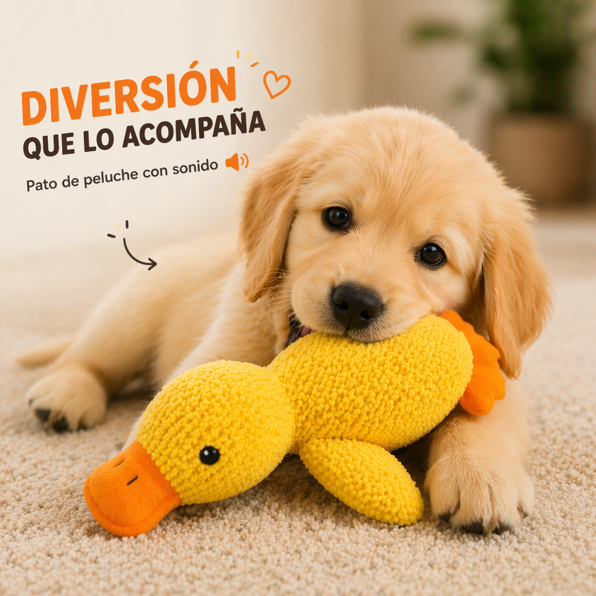 Pato de Peluche para Perro con Sonido