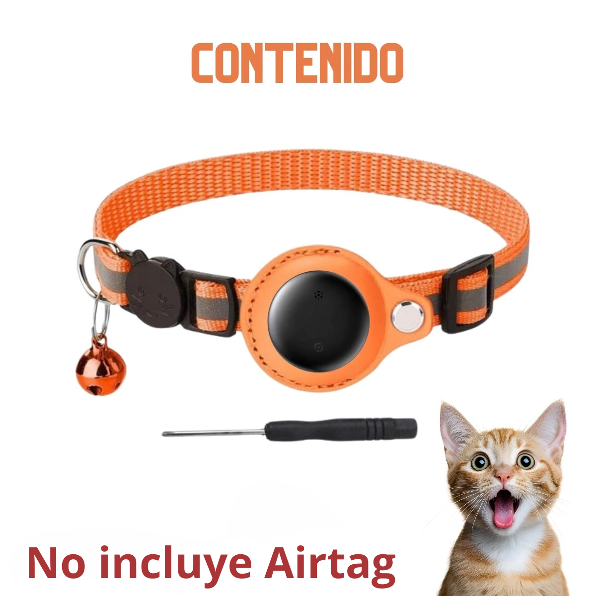 🐾Collar Reflectante con Funda para AirTag🐾