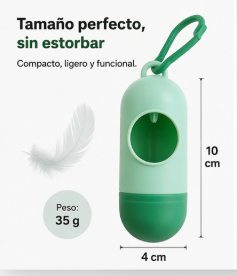 Dispensador de Bolsas para Excrementos de Mascotas