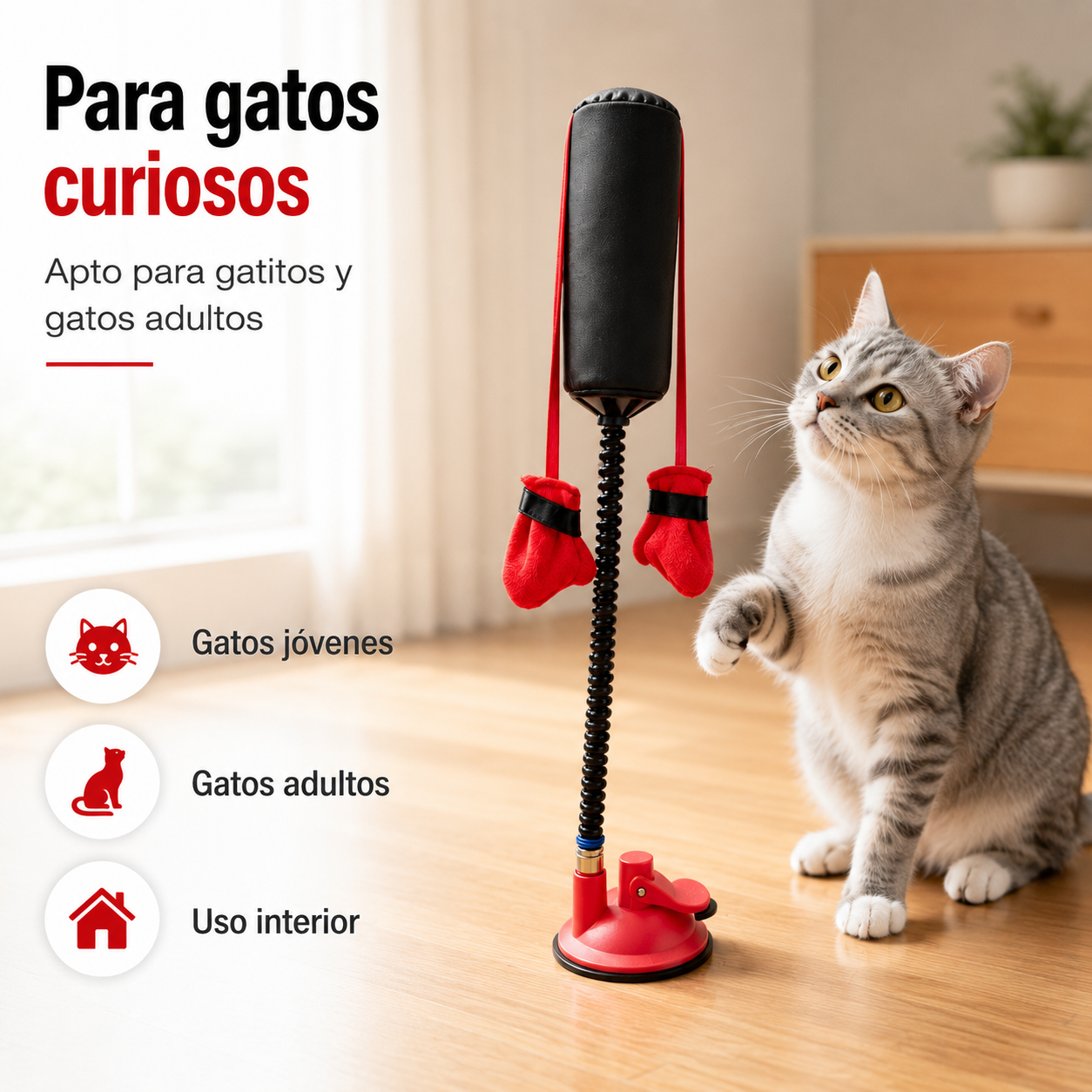 Juguete Saco de Boxeo Gatos