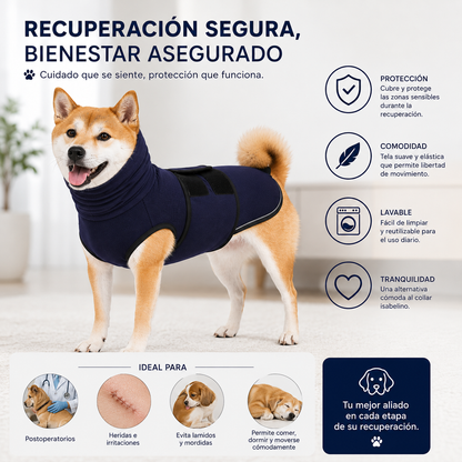 Faja Post Operatorio para Perro Anti Lamido y protección de Ruido