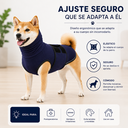Faja Post Operatorio para Perro Anti Lamido y protección de Ruido