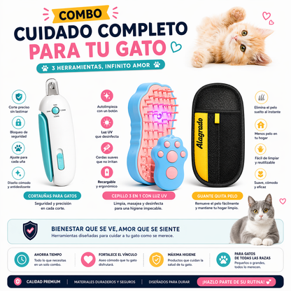 Aseo y Cuidado Para tu Gato Combo Premium
