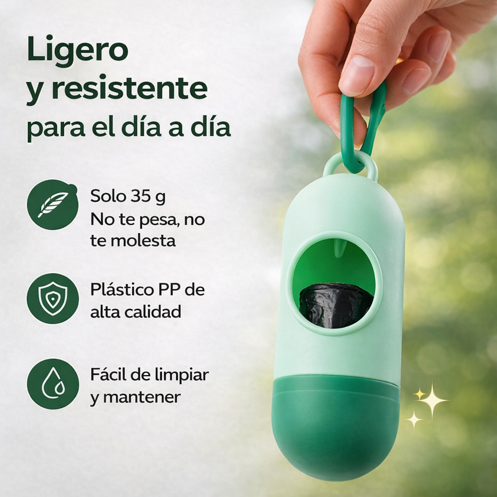 Dispensador de Bolsas para Excrementos de Mascotas