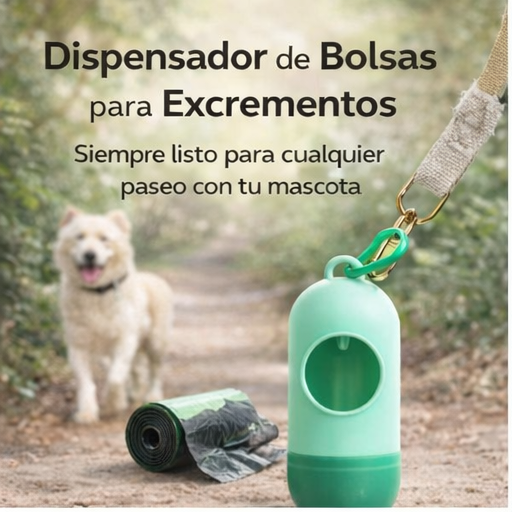 Dispensador de Bolsas para Excrementos de Mascotas