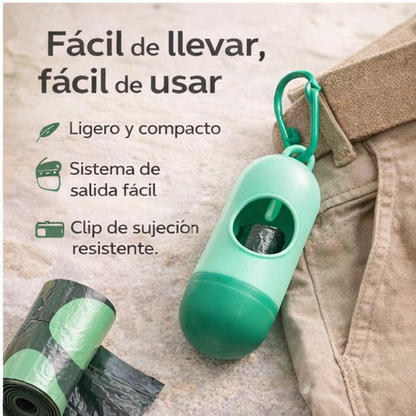 Dispensador de Bolsas para Excrementos de Mascotas